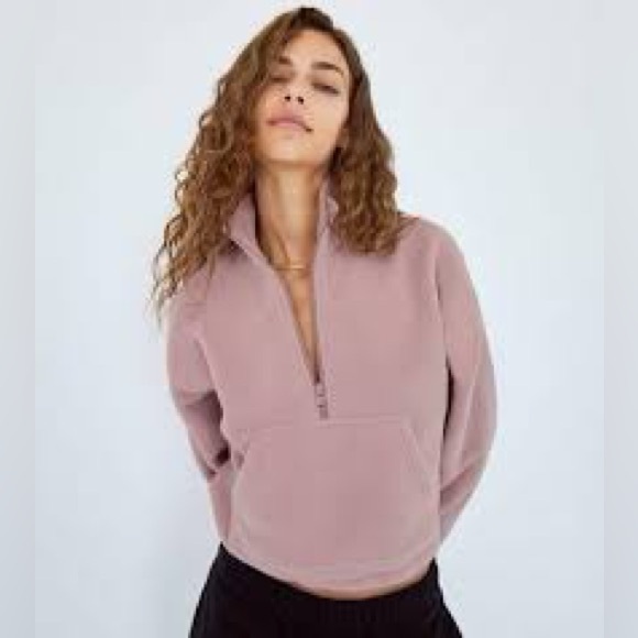 Aritzia TNA small pink fleece pullover…. - Picture 1 of 7
